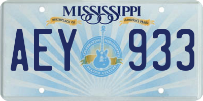 MS license plate AEY933