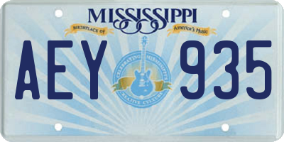 MS license plate AEY935