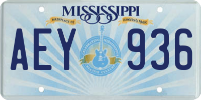 MS license plate AEY936