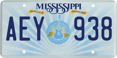MS license plate AEY938
