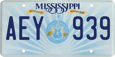 MS license plate AEY939