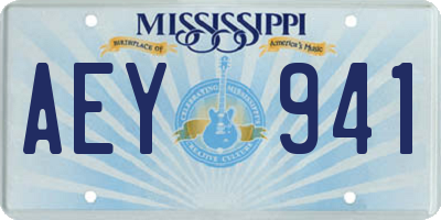 MS license plate AEY941