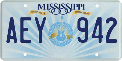 MS license plate AEY942