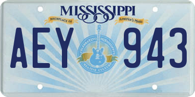 MS license plate AEY943