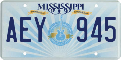 MS license plate AEY945