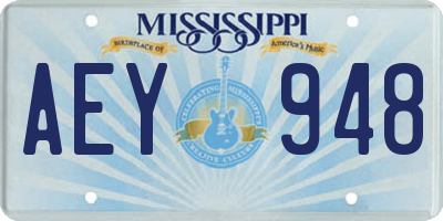 MS license plate AEY948