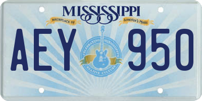 MS license plate AEY950