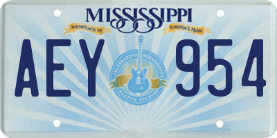 MS license plate AEY954