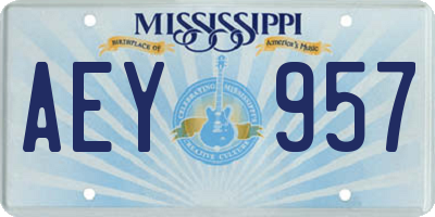 MS license plate AEY957