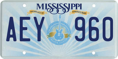 MS license plate AEY960