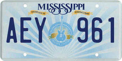 MS license plate AEY961