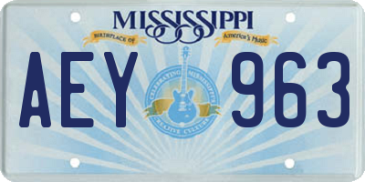 MS license plate AEY963