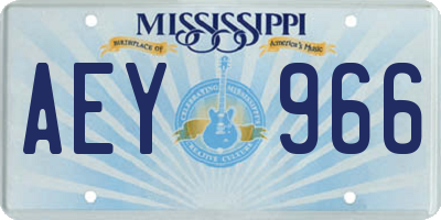 MS license plate AEY966