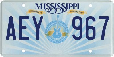 MS license plate AEY967