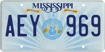 MS license plate AEY969