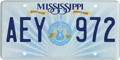 MS license plate AEY972