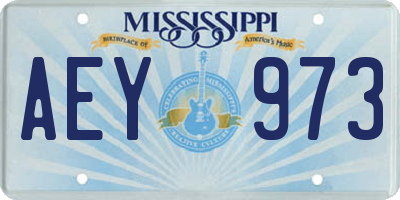 MS license plate AEY973