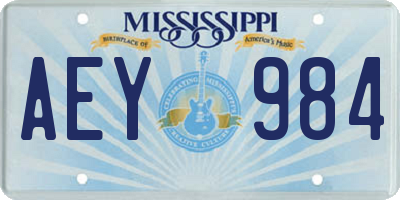 MS license plate AEY984