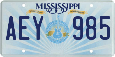 MS license plate AEY985
