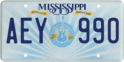 MS license plate AEY990