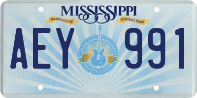 MS license plate AEY991