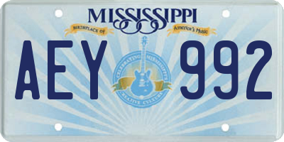 MS license plate AEY992