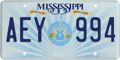 MS license plate AEY994