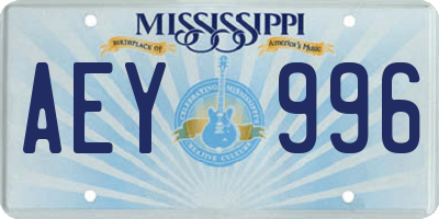MS license plate AEY996