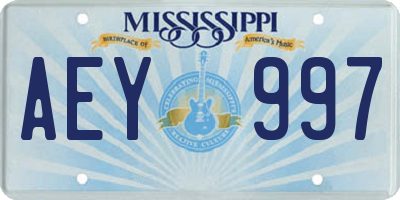 MS license plate AEY997