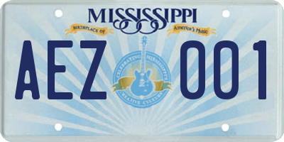 MS license plate AEZ001