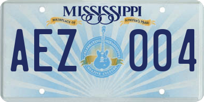 MS license plate AEZ004