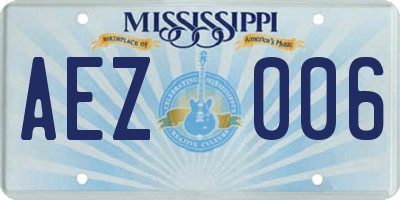 MS license plate AEZ006