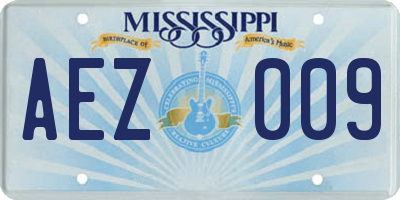 MS license plate AEZ009
