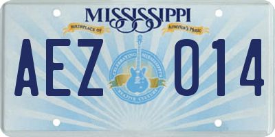 MS license plate AEZ014