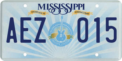 MS license plate AEZ015