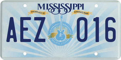 MS license plate AEZ016