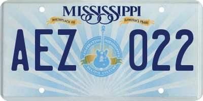 MS license plate AEZ022