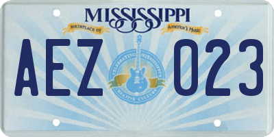 MS license plate AEZ023