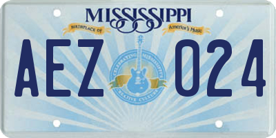 MS license plate AEZ024
