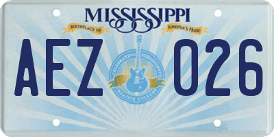 MS license plate AEZ026