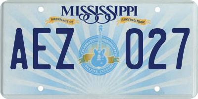 MS license plate AEZ027