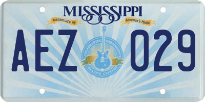 MS license plate AEZ029