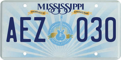 MS license plate AEZ030