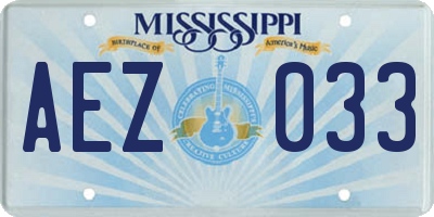 MS license plate AEZ033