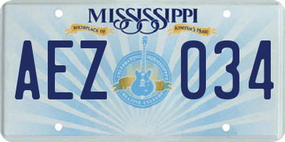 MS license plate AEZ034