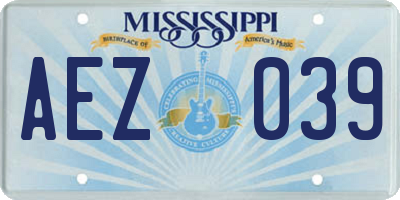 MS license plate AEZ039
