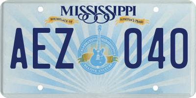 MS license plate AEZ040