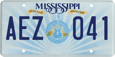 MS license plate AEZ041
