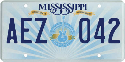 MS license plate AEZ042