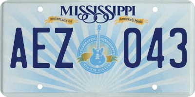 MS license plate AEZ043